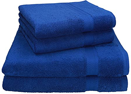 Betz Premium Handtuch Set 4-teilig – 2 Duschtücher 70×140 cm & 2 Handtücher 50×100 cm, 100% Baumwolle 470 g/m², saugstark & weich, Oeko-TEX® Farbe Royalblau