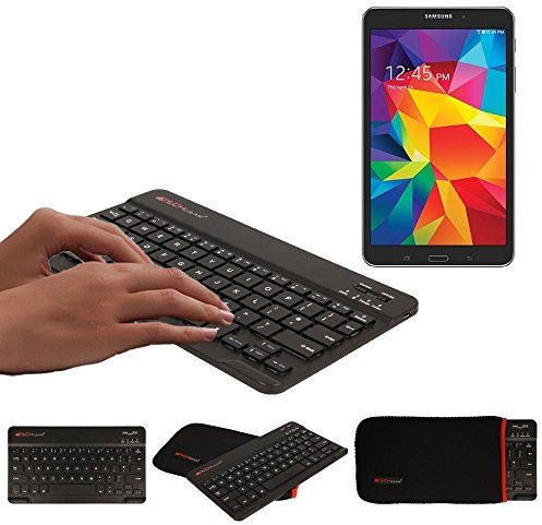TECHGEAR [Active Strike (M) Slim Line Clavier Qwerty UK sans fil Bluetooth avec housse de transport pour tablettes Samsung Galaxy Tab A 8, Tab 4 8 Noir