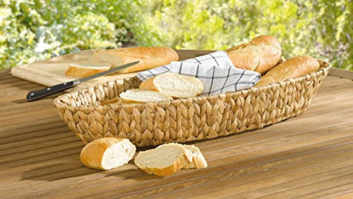 Dekoleidenschaft Bagutte-Schale Schiffchen aus Wasserhyazinthe, 56x19 cm, Obstschale, Brotkorb