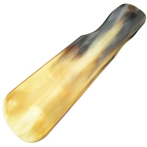 TSL - Chausse-pied en corne de vache polie, 15cm, Matériau naturel résistant, Longueur 18cm