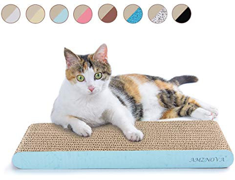 AMZNOVA Katzen Kratzpappe Rescratch Katzen Kratzbrett, Kratzpappe mit Katzenminze, Kratzbrett Kratzbretter Katzenkratzbrett, Schmal, Baby blau