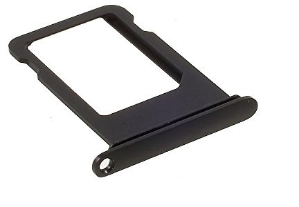 jbTec SIM-Tray/SD-Card kompatibel mit Apple iPhone 7 - Kartenhalter Single Slot Schlitten Rahmen Holder, Farbe:Schwarz