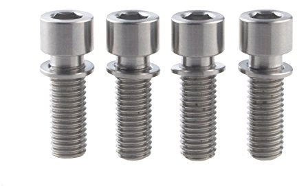Yaruijia Lot de 4 boulons en titane M7 x 20 mm à tête carrée avec rondelle pour pièces de vélo