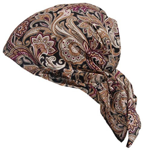 Cool4 Sommer Kopftuch Strand Bandana Meer Beanie Sonne Sonnenschutz Mütze Chemo Cap A04 (Hellbraun-Khaki im Paisleymuster)