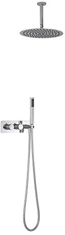 MILANO Mixer Valve 300mm Ceiling Mounted Round Shower Head Handset Chrome