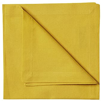 Linum Robert 4er-Set Stoffservietten 45x45 cm, 100% Baumwolle, Maschinenwaschbar, Senfgelb