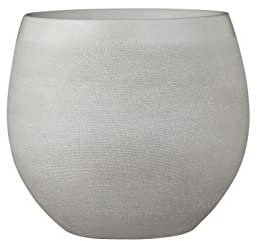 MICA Decorations Douro Pot de Fleurs Terre cuit Rond Blanc cassé 20 x Ø 23 cm - Pot de Plante