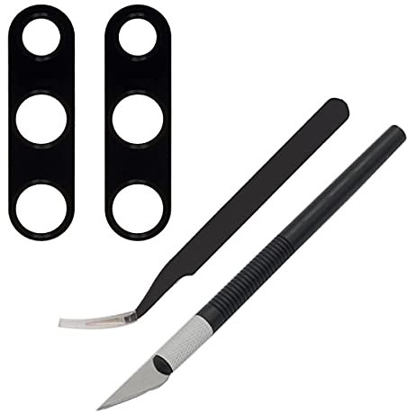 Cemobile Lot de 2 lentilles de rechange pour appareil photo arrière compatibles avec Huawei P30 6,2 avec adhésif pré-installé, pince à épiler, kit d'outils de réparation de couteau de précision
