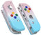 eXtremeRate Switch Joycon Coque avec Bouton,Cover Accessoires pour Nintendo Switch OLED Joycon-Dégradé Rose Bleu