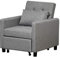 HOMCOM Sofá Cama Individual Sillón Cama con 4 Ruedas Respaldo Reclinable Almohada Desenfundable y Asiento Acolchado Carga 100 kg para Oficina Dormitorio Salón 69x77x84 cm Gris