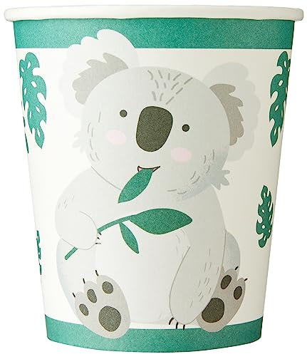amscan 9908600-66 - Vasos de papel para fiesta de cumpleaños de Koala, paquete de 8
