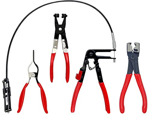 JANNO 3PCS Hose Clamp Pliers Set, Hose Clamp Remover Kit, Car Fuel Oil Water Hose Clamp Tool, Long Reach Wire Spring Hose Clamp Pliers Remover for Automotive Coolant Radiator Heater (3PCS)