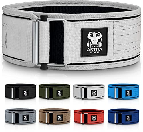 Astra Fitness Gewichthebergürtel – Automatische Verriegelung Gym Gürtel – Verstellbarer Nylon Gym Workout Gürtel für Männer und Frauen – Kreuzheben Trainingsgürtel, Gewichtsgürtel & Kniebeugengürtel