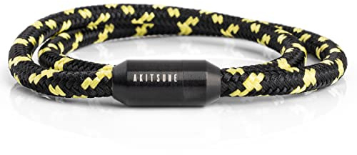 Akitsune Mare Segeltau Nylonarmband | 5 mm breit | Magnetischer Kapselverschluss Doppelt Gewickelt Damen Herren Maritim