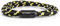 Akitsune Bracciale in nylon con corda da vela Mare | 5 mm di larghezza | Chiusura a capsula magnetica doppio avvolgimento Donna Uomo Nautico - Nero-nero-giallo opaco 19,00 cm