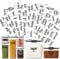 v2croft 180 Kitchen Pantry Labels for containers, Preprinted Black Script Text on White Clear Vinyl Food Name Stickers,Organization Labels for Jars Canisters & Storage Bins(Water Resistant)