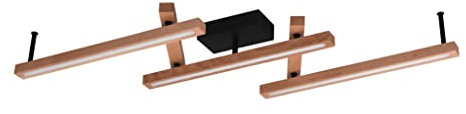 Trio Leuchten LED Deckenleuchte Bellari 626410530, Holz natur, Metall Schwarz matt, inklusiv 36 Watt LED, schwenkbar, inklusiv Fernbedienung