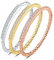 JewelryPalace Eternel Torsade Empilable Bague Rond Pave Zirconia Argent 925 Femme, Vintage Tricolore Or 14k Rose Jaune Blanc Bague fin 3 Anneaux Fiançailles Mariage Alliance, Ensemble Bijoux Mariee