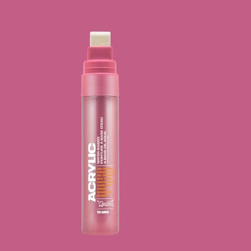 KLAMOTTEN STORE Montana Acrylic Marker Rosa hell, 15mm breiter Filz, wasserfest, Stifte mit Pumpsystem