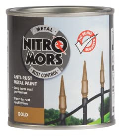 Nitromors Anti-Rust Smooth Finish Metal Paint, Gold, 250 ml