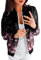 sutelang lurryly Vestes Imprimé Pour Femmes Chic Motard Blouson Printemps Été Léger Bomber Blouson Outwear Décontractées ZippéE LéGèRe Manteau Col Montant VêTements De Sport