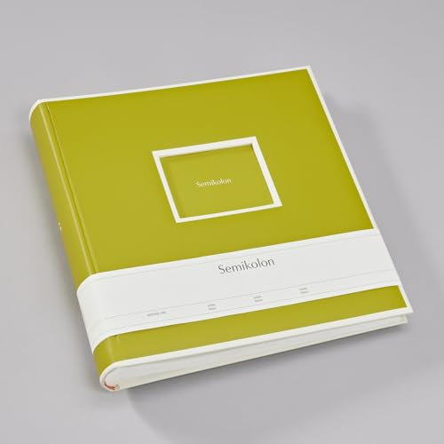 Semikolon 370027 Jumbo Album - 30x30 cm, 100 Seiten cremefarben, für 10x15 Fotos, mit Pergaminpapier - matcha hell-grün