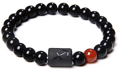 LODMLOER Armband Mit 12 Sternbildern, Sternzeichen, Perlenarmband – Paar-Armband, Natürlicher Schwarzer Onyx-Stein, Elastisches Charm-Armband Für Damen Und Herren, Geburtstagsgeschenk