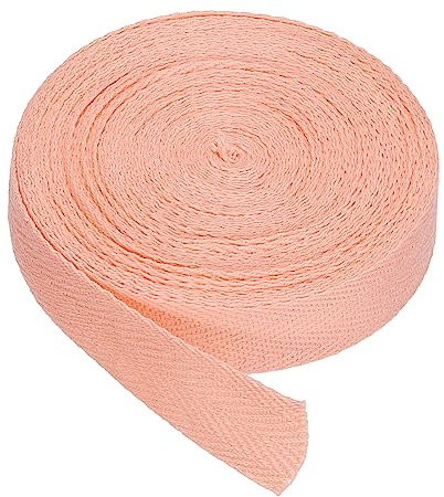 PATIKIL Baumwollband Baumwolle Gurtband 20mm x 9m, Schrägband Baumwoll Nahtband Köperband Saumband Einfassband Stoffband Webband zum Nähen für DIY Basteln Stricken Verpackungen, Rosa