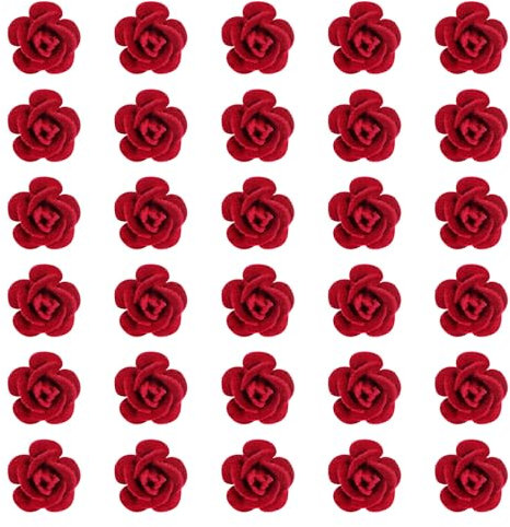 Wecoe 30 fermagli per capelli a forma di piccola rosa rossa per ragazze, piccole mollette per capelli carine decorative per bambini accessori per capelli da sposa per donne ragazze regalo di Natale di