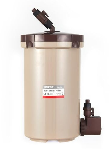 Weipro External Fish Tank Filter with 4-Stage Biochemical Sponge Filtration, 10W Adjustable Water Flow Aquarium Canister Filter Pump for 60l ~ 300l Freshwater Saltwater Fish Tank, FE-700(700L/H)