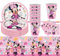 Minnie Vajilla De Fiesta, 41 pcs Minnie Set de Vajilla para Fiesta, Minnie Cumpleaños Vajilla Set, Vajilla de Fiesta Cumpleaños, Vajilla de Cumpleaños de Niños, Fácil de limpiar y reutilizable