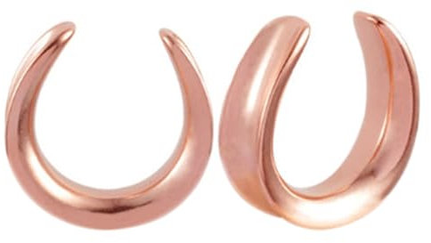Whoiy Tunnel 14mm, 2 Stück Sattel Edelstahl Flesh Tunnel Set U-Form Roségold Ohr Tunnel Expander