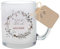 Manufaktur Liebevoll - Personalisierte Glühweintasse Glühcklich, Tasse aus Glas mit Wunschnamen und Weihnachtskranz - Geschenk für die Vorweihnachtszeit und zu Weihnachten