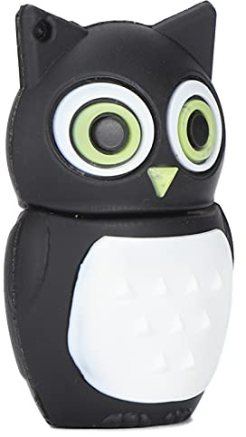 USB-Memory-Stick U-Disk-Flash-Laufwerk Hochgeschwindigkeits-Massenspeichergerät, Cartoon Black Owl Aussehen Datenspeicherübertragung und -freigabe, für 7/8/10/Vista/XP (64GB)