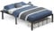 VASAGLE Bett 140 x 200 cm, Gästebett mit Aufbewahrungsregalen, Doppelbett, Bettgestell aus Metall, Bettrahmen, Metallbett, einfache Montage, klassikschwarz RMB094B01