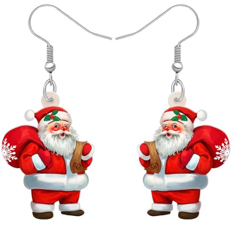 DUOWEI Acryl Weihnachten LKW Baum Girlande Ohrringe Tropfen Dangle Schmuck Für Frauen Kinder Teens Festival Geschenke