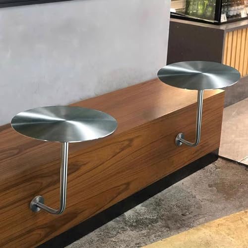 Runder Wandtisch, Stehtisch aus Edelstahl, an der Wand montierter Esstisch, Schreibtisch, an der Wand montierter Tisch für Milchtee-Shop-Café, gegen die Wand gerichteter Kartensitz-Beistelltisch ( Siz