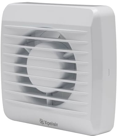 Xpelair VX100P-SP Standard 4/100mm Bathroom Extractor Fan with Pullcord for Wall And Ceiling Fitting, Bathroom Fan in Cool White