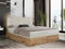 MKS MEBLE Boxspringbett 180x200 mit Bettkasten, Polsterbett 180x200 mit Matratze H3, Boxspringbett 180x200 mit Kopfteil, Boxspringbett mit Massivholz - Nessi - Beige Velvet - H3