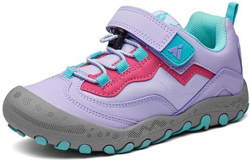Mishansha Wanderschuhe Kinder Sports Sneaker Mädchen Laufschuhe Leicht Turnschuhe Outdoor Trekkingschuhe Violett 32