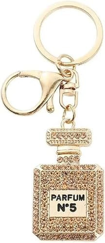 Porte Clé Bouteille de Parfum Champagne Porte Clé Cristal Pendentif Dames Porte Clé Diamant Porte Clé Parfum 3D Cadeau Bling