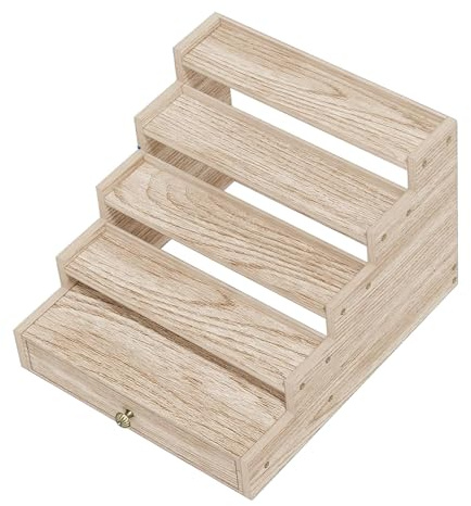 LeeQinersw Cologne Ständer Organizer für Herren – 5 Etagen, großes Fassungsvermögen, Parfüm-Ausstellungsregal, Holz, Herren-Dufthalter mit Schublade, Aufbewahrungsbox für Schlafzimmer, Kommode