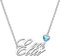 Kraven Damen Kette mit Namen Blauer Geburtsstein-Anhänger Halskette Namenskette Geschenk Personalisiert Damenkette Buchstaben Kette Geschenkidee für Frauen Teenager Mädchen Tochter (Ella)