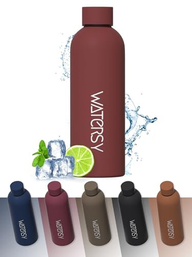 WATERSY Thermosflasche 500ml Edelstahl Trinkflasche, BPA-freie Water Bottle Auslaufsicher Wasserflasche Sport Thermoskanne 24h Kalt & 12h Warm ideal für Schule,Büro,Sporthalle, Rot