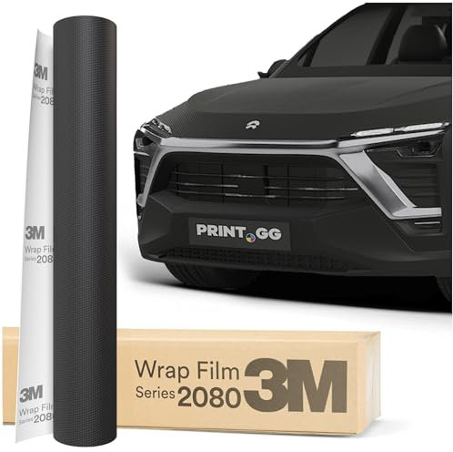 PRINT.GG Autofolie 3M 2080 Carbon Folie Auto CFS12, 152 x 60 cm, Selbstklebende Vinyl Car Wrapping Folie, Robuste Lackschutzfolie für Auto, Motorrad, Boot, Fahrrad, mit hervorragender Haftung