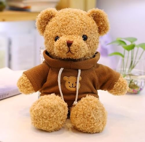 TRENSETGO Plüsch Teddybär mit Kapuze, Kuscheltier zum Spielen, Heimdekoration, weiches Fell, Geschenk für Freundin, Kinder, Freund, Partner | Teddy mit Hoodie (Coffee Brown - 70CM)