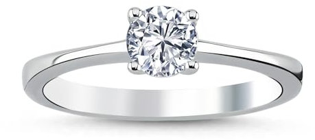 JC Trauringe | 925er Sterling Silber Verlobungsring Solitärring Diamantring Antragsring Ehering | Ring mit 4er-Krappe Diamant Zertifkat inkl. Gravur in edler Schatulle Made in Germany | DR0011