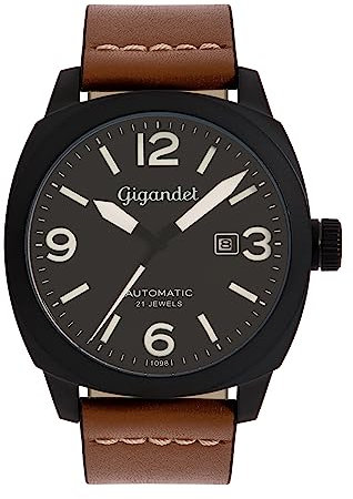 Gigandet Herren Analog Japanisches Automatikwerk Uhr mit Leder Armband 10VNAG9NE/005