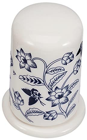 LALADEFIEE Keramik Zahnstocherbehälter Mit Deckel Zahnstocherhalter Porzellan Haushalt Zahnstocherglas Im Blütenmuster Für Küche Und Esszimmer