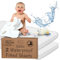 Bisoo Next to Me Crib Sheets Waterproof - Set of 2 White Fitted Sheet Mattress Protector Made 100% Jersey Oeko-Tex + PU 20x35 / 50x90 - Compatible Cradle Nexttome Kinderkraft